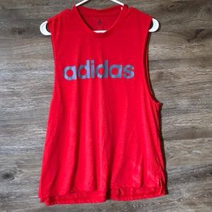 adidas sleeveless tank Red